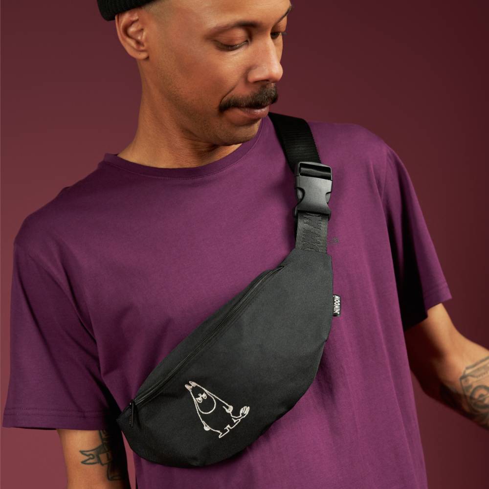 Moomintroll Angry Belt Bag Black Logo - The Official Moomin Shop
