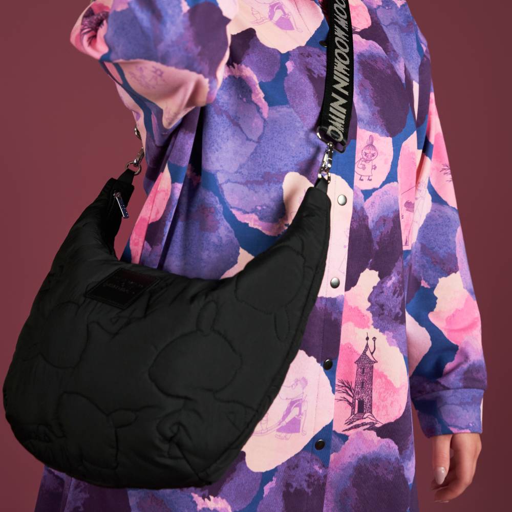 Little My Quilted Shoulder Bag Black Logo - The Official Moomin Shop
