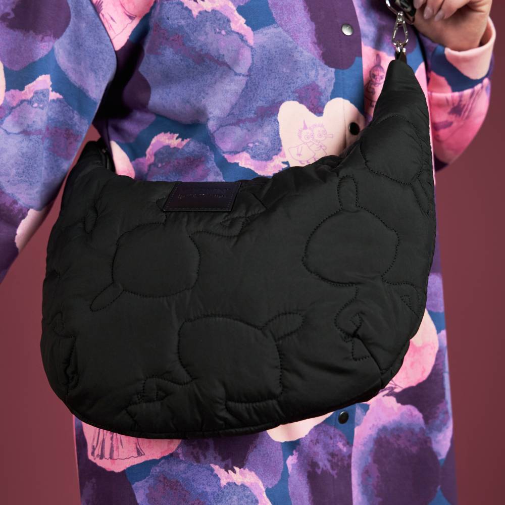 Little My Quilted Shoulder Bag Black Logo - The Official Moomin Shop