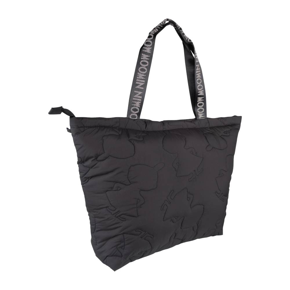 Little My Quilted Shopping Bag Black Logo - The Official Moomin Shop