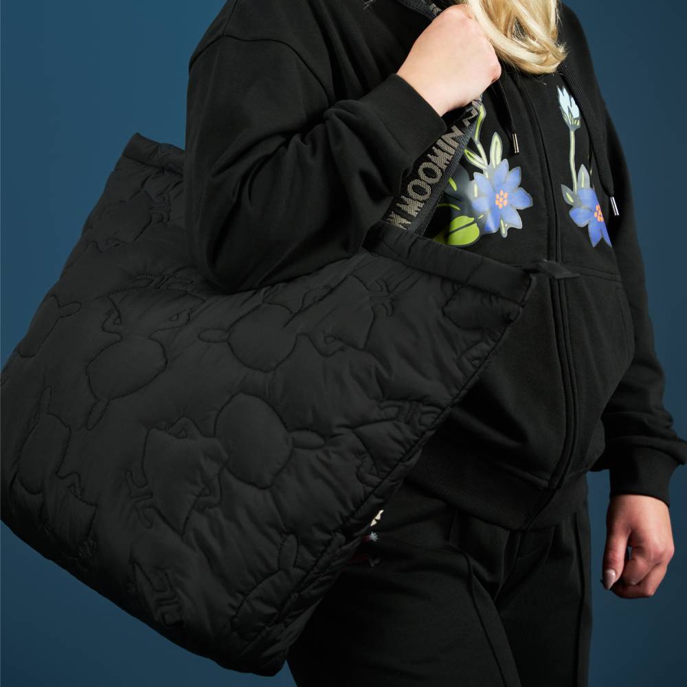 Little My Quilted Shopping Bag Black Logo - The Official Moomin Shop