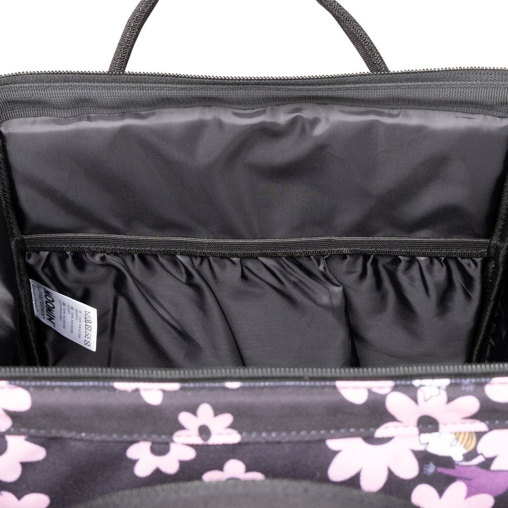 Snorkmaiden and Little My Backpack Black and Pink Flowers - The Official Moomin Shop