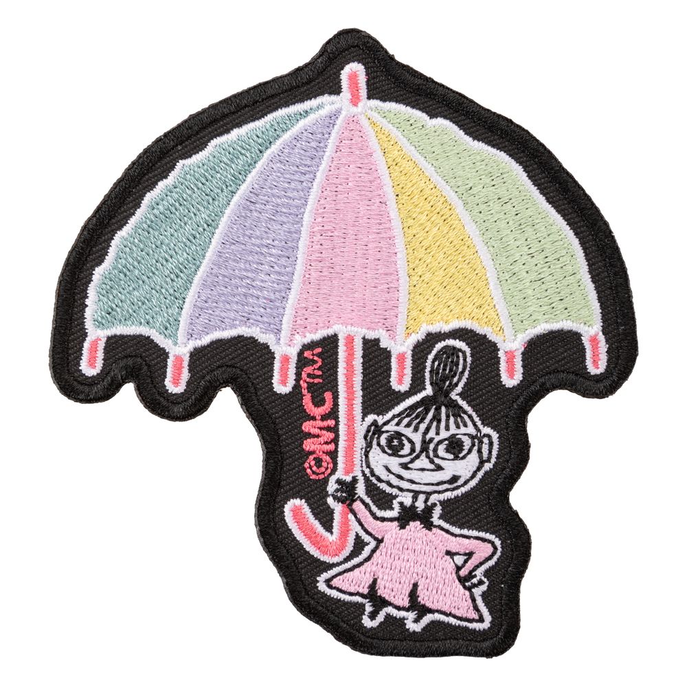Little My Umbrella Iron-On Patch Black - The Official Moomin Shop