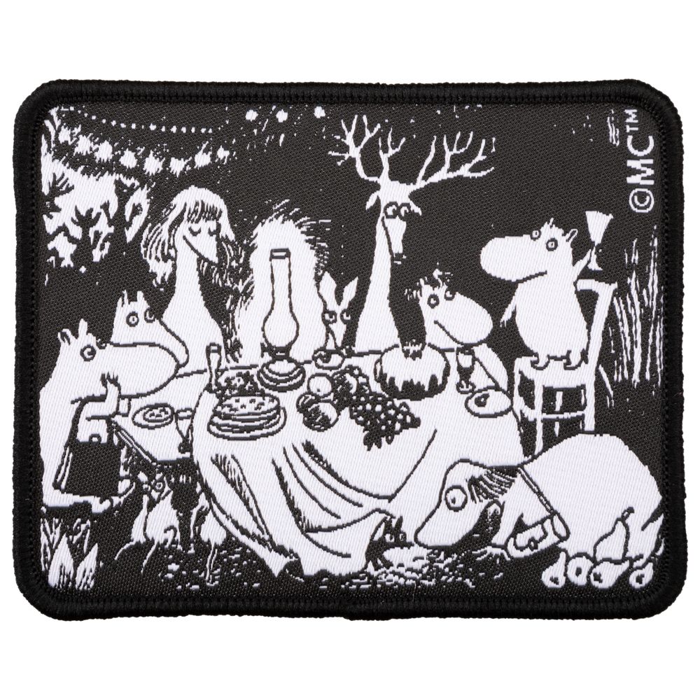 Moomin Feast Iron-On Patch B&W - The Official Moomin Shop