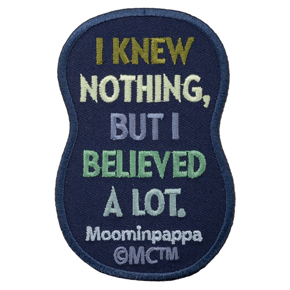 Moominpappa Believed Iron-On Patch Blue - The Official Moomin Shop