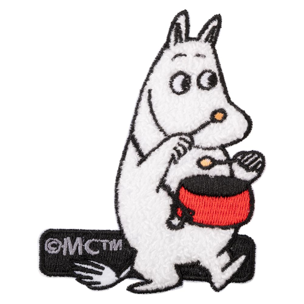 Moomintroll Drummer Iron-On Patch White - The Official Moomin Shop