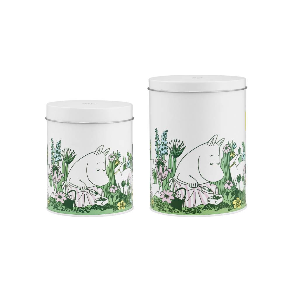 Moomin Garden Jars White 2-set - The Official Moomin Shop