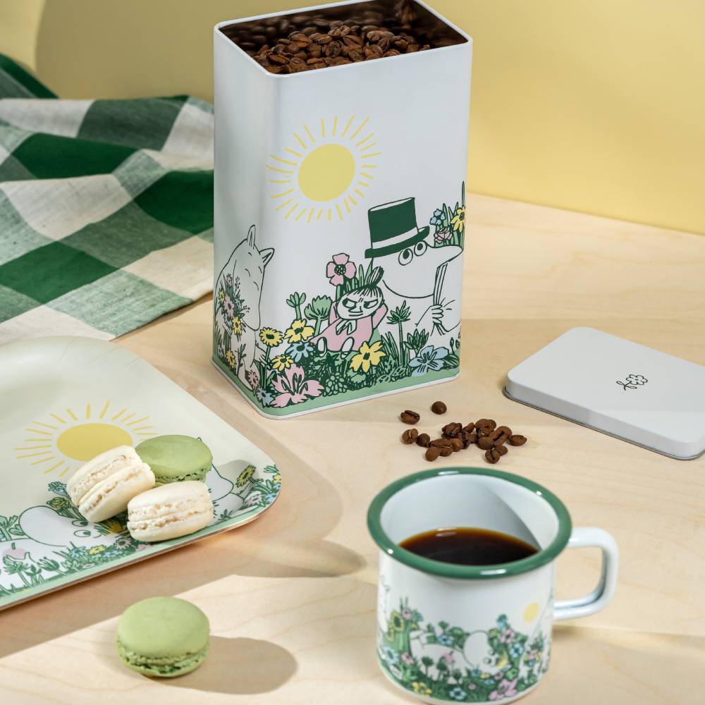 Moomin Garden Coffee Jar 20cm White - The Official Moomin Shop