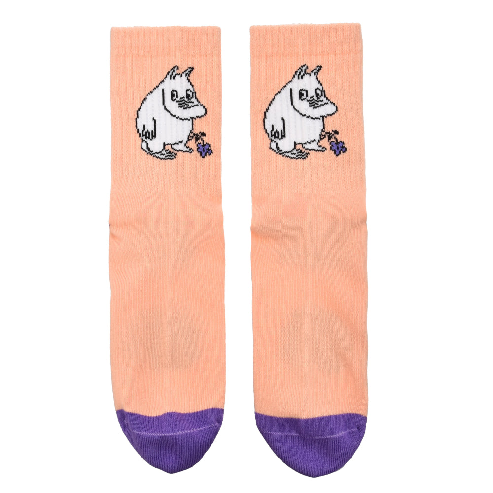 Moomintroll Ladies Retro Socks Peach - Nordicbuddies - The Official Moomin Shop