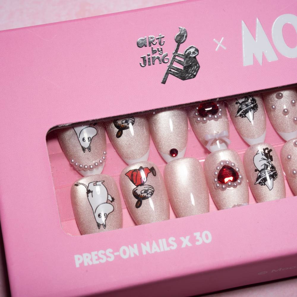 Moomin Romance Press-on Nails Pink - The Official Moomin Shop