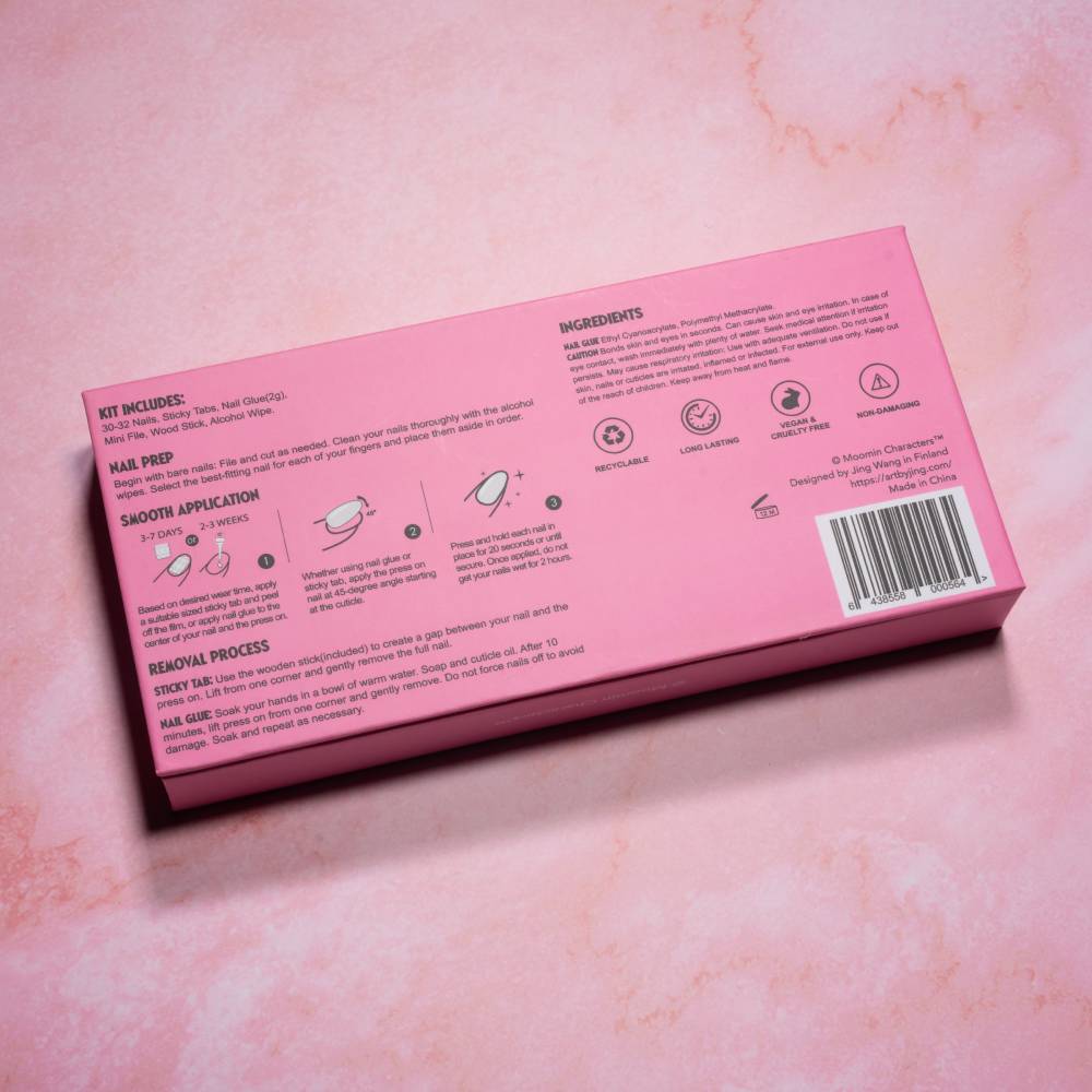 Moomin Romance Press-on Nails Pink - The Official Moomin Shop