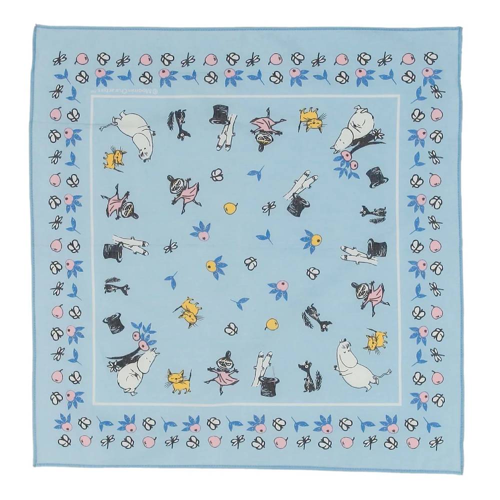 Moomin Apple Garden Handkerchief Blue - The Official Moomin Shop