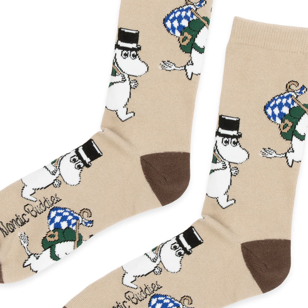 Moominpappa Adventure Socks 40-45 Beige - Nordicbuddies - The Official Moomin Shop