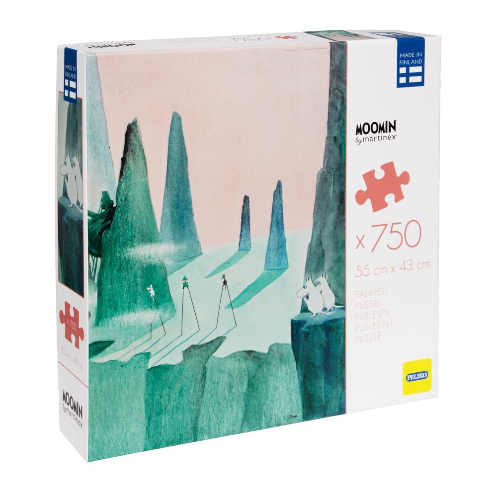 Puzzle kometa ilustrasi Snufkin dan Moomintroll