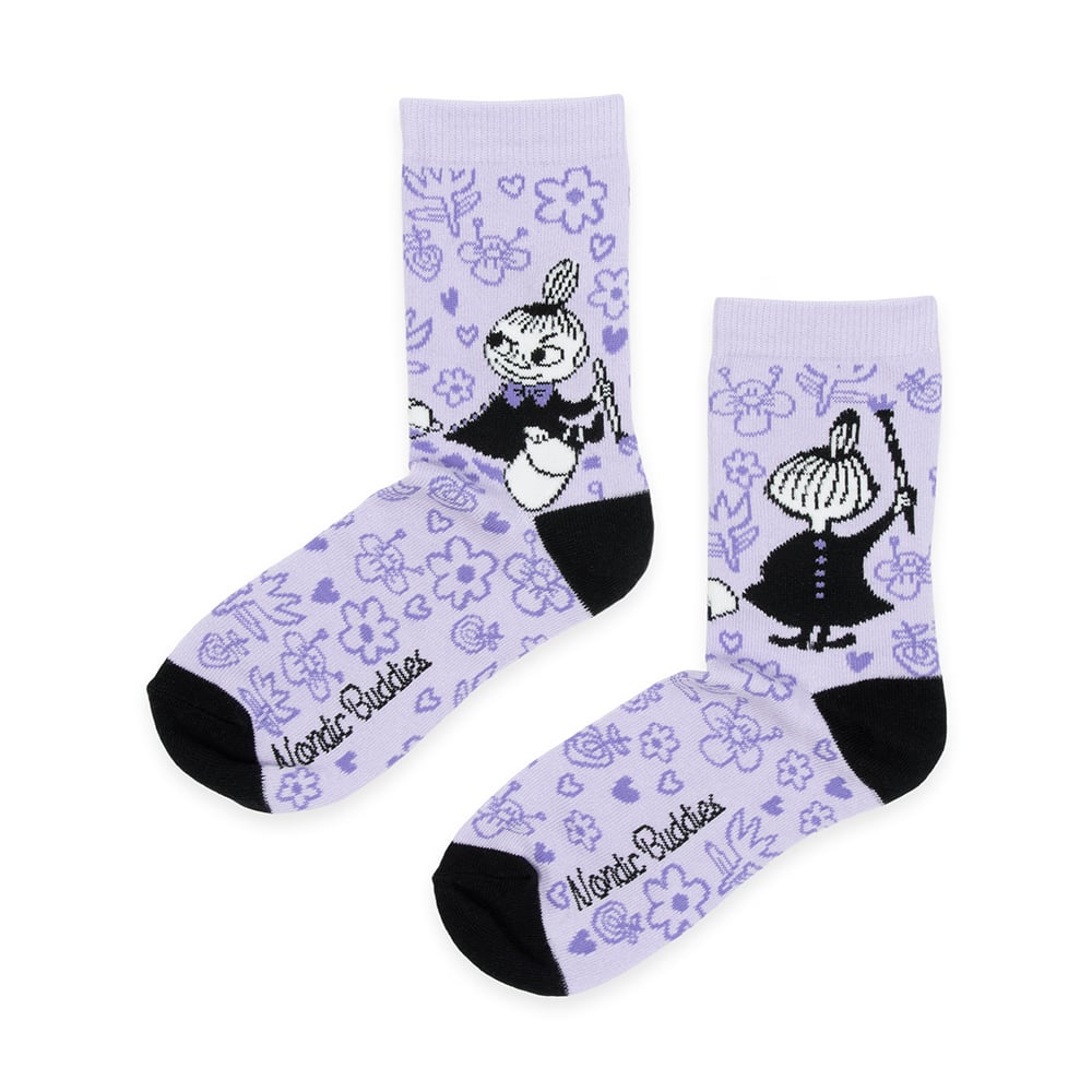 Little My Painting Socks 36-42 Violet - Nordicbuddies - The Official Moomin Shop