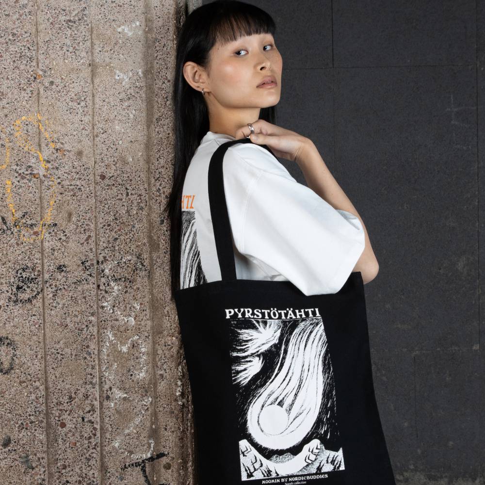 Moomin Novels Collection Tote Bag Comet Black - The Official Moomin Shop