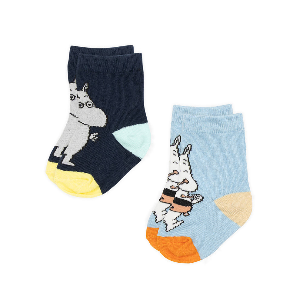 Moomintroll Babies Socks 2-pack Blue - The Official Moomin Shop