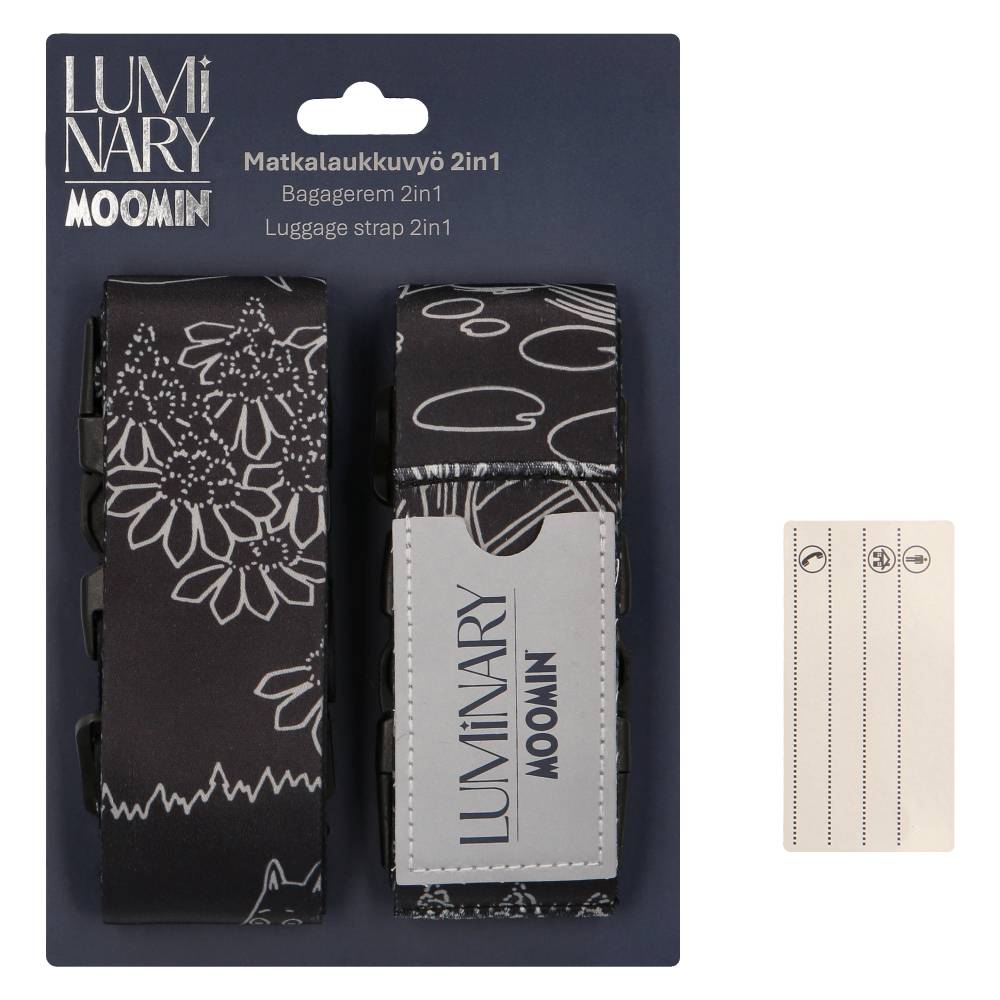 Moomin Fishing Reflecting Luggage Strap Black - The Official Moomin Shop