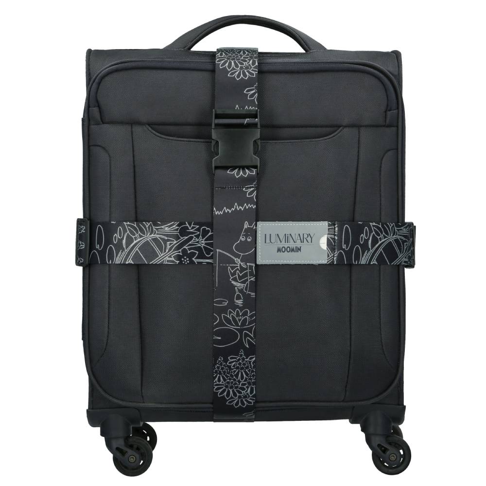 Moomin Fishing Reflecting Luggage Strap Black - The Official Moomin Shop