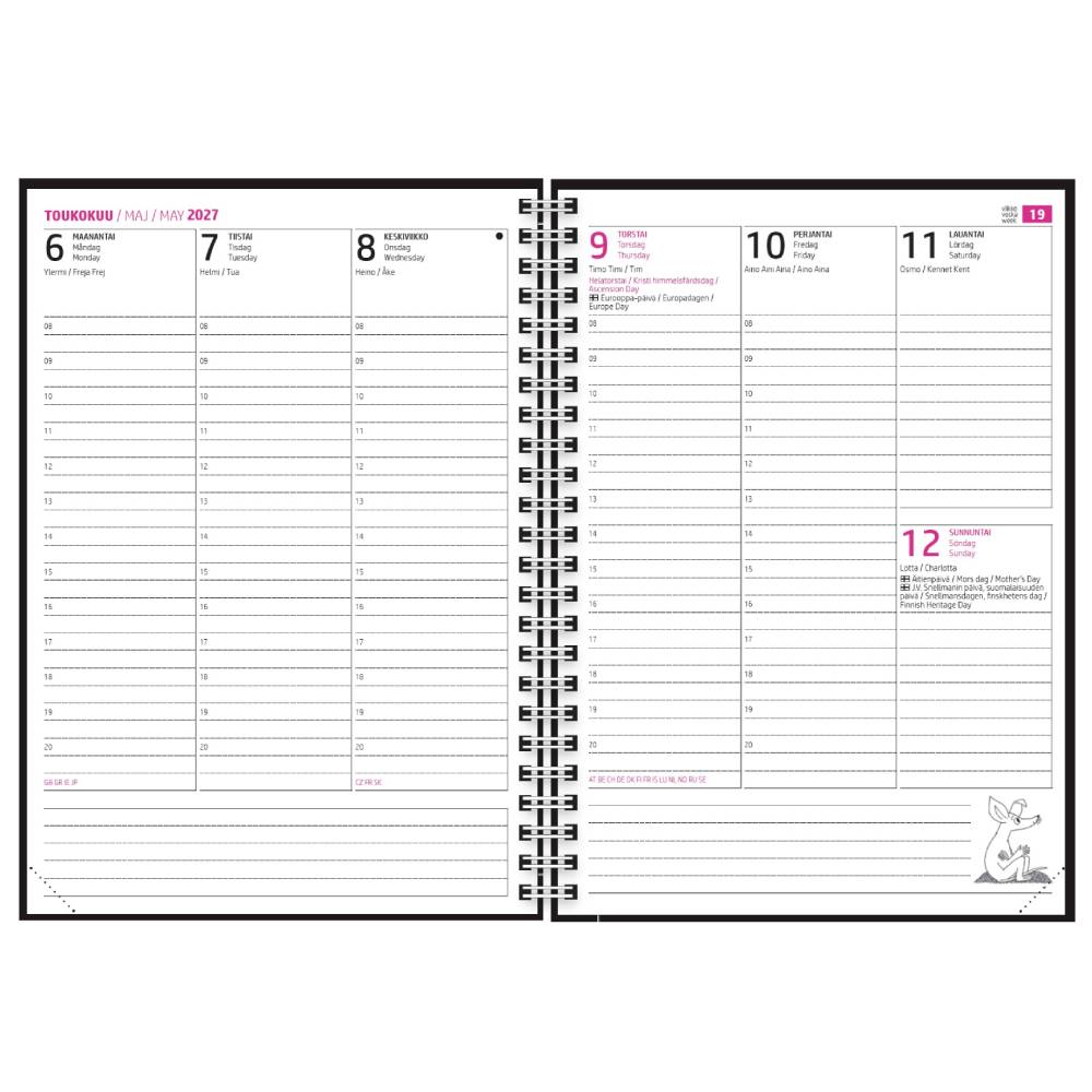 Moomin Comet Diary 2027 Black A5