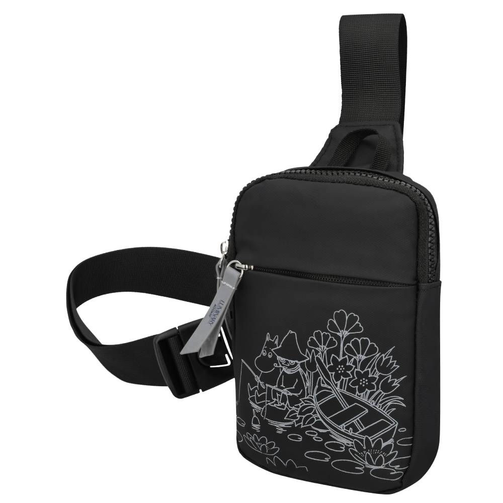 Moomin Fishing Reflecting Cross-body Bag Black - The Official Moomin Shop