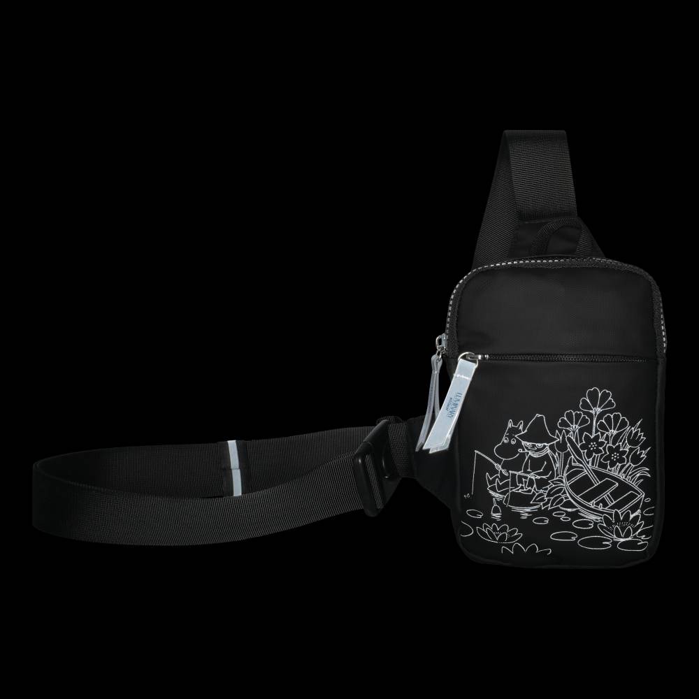 Moomin Fishing Reflecting Cross-body Bag Black - The Official Moomin Shop