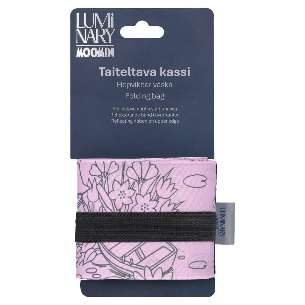 Moomin Fishing Reflecting Folding Bag Pink - The Official Moomin Shop