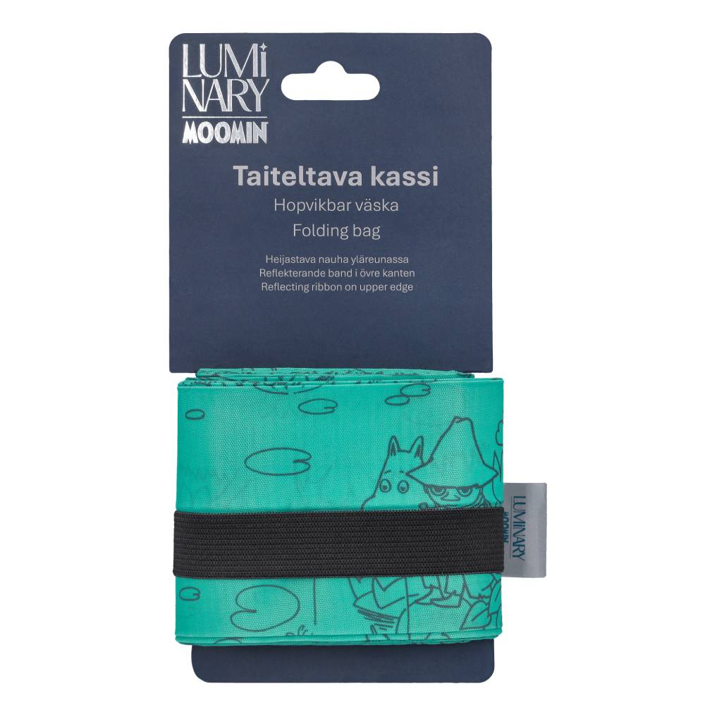 Moomin Fishing Reflecting Folding Bag Turquoise - The Official Moomin Shop