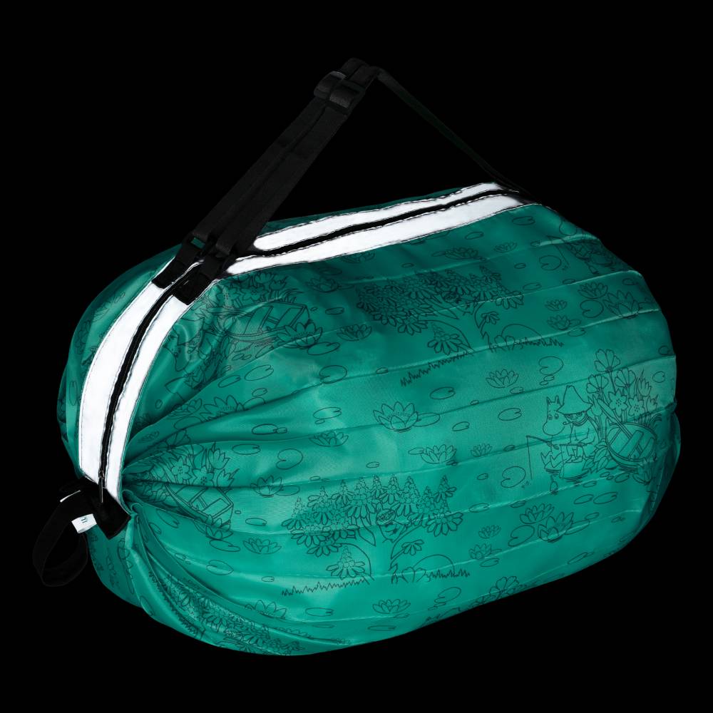 Moomin Fishing Reflecting Folding Bag Turquoise - The Official Moomin Shop
