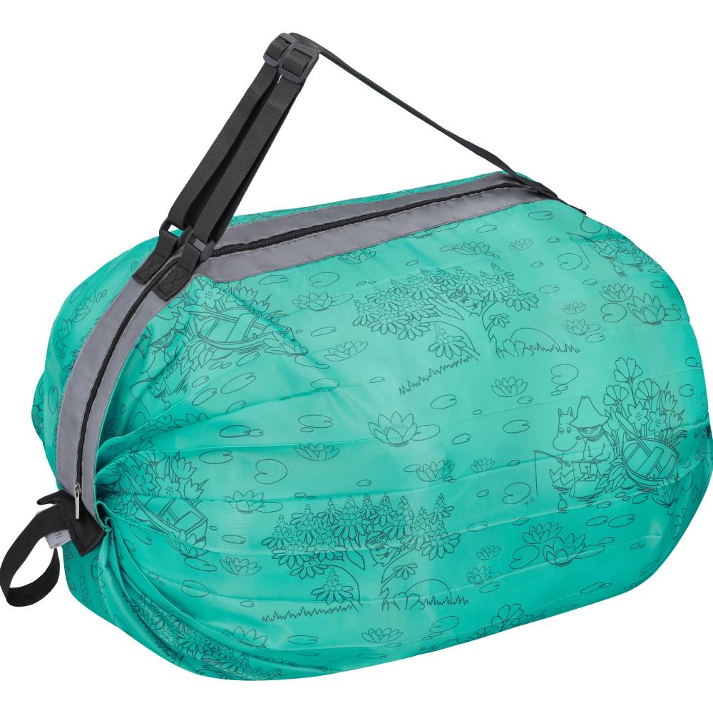 Moomin Fishing Reflecting Folding Bag Turquoise - The Official Moomin Shop