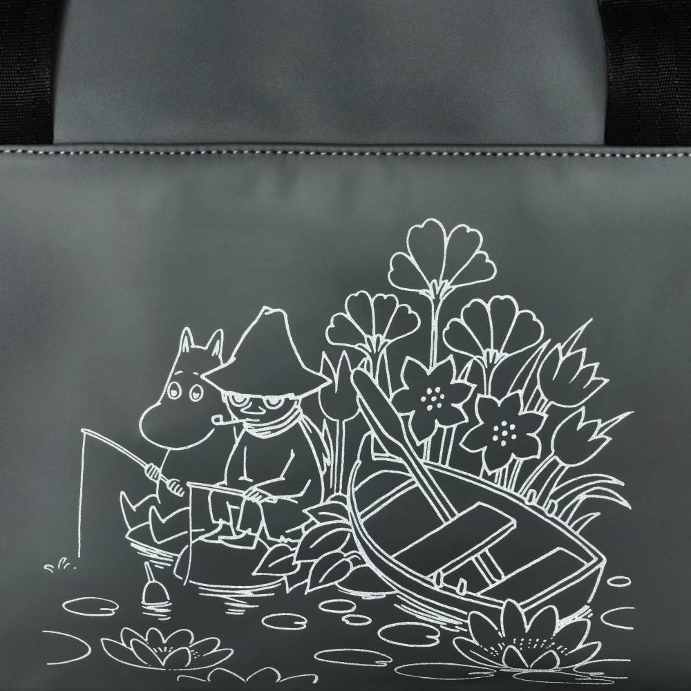 Moomin Fishing Reflecting Travel Bag Gray - The Official Moomin Shop