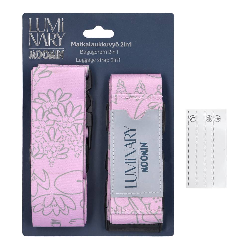 Moomin Fishing Reflecting Luggage Starp Pink - The Official Moomin Shop