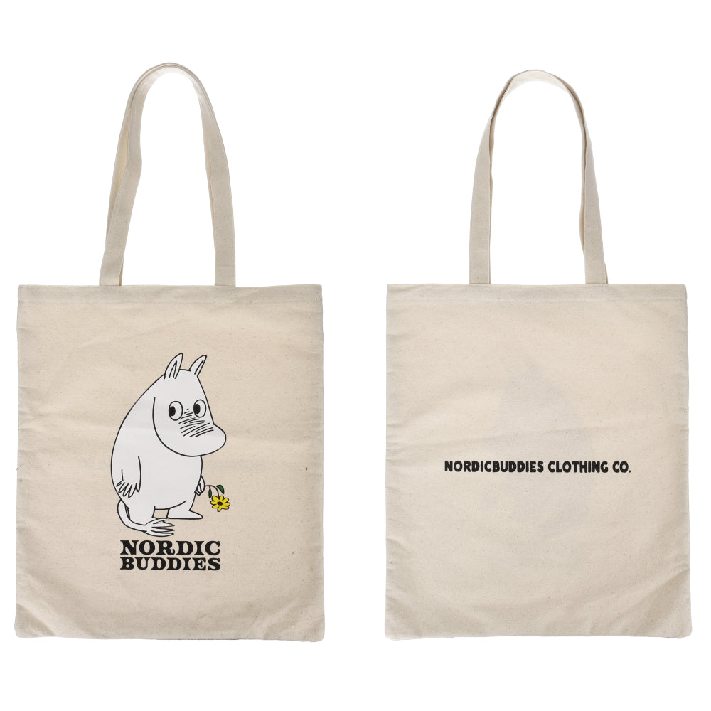 Moomintroll Flower Tote Bag Beige - Nordicbuddies - The Official Moomin Shop