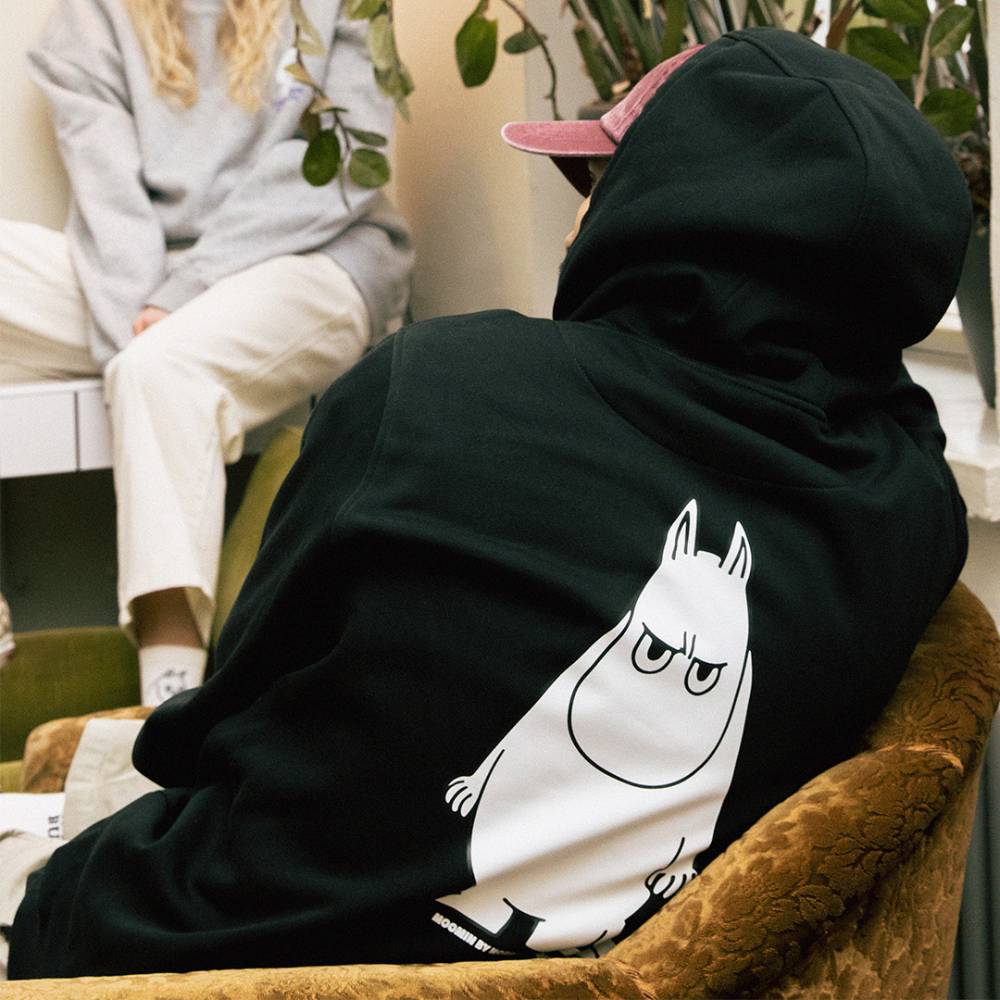 Moomintroll Angry Hoodie Unisex Black - The Official Moomin Shop