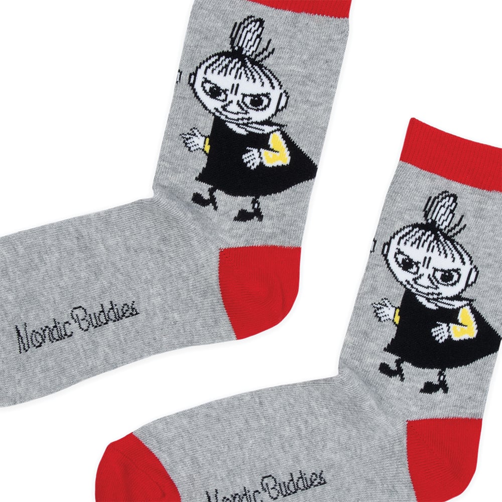 Moomin 80 Ladies Socks Grey - Red Cross - The Official Moomin Shop