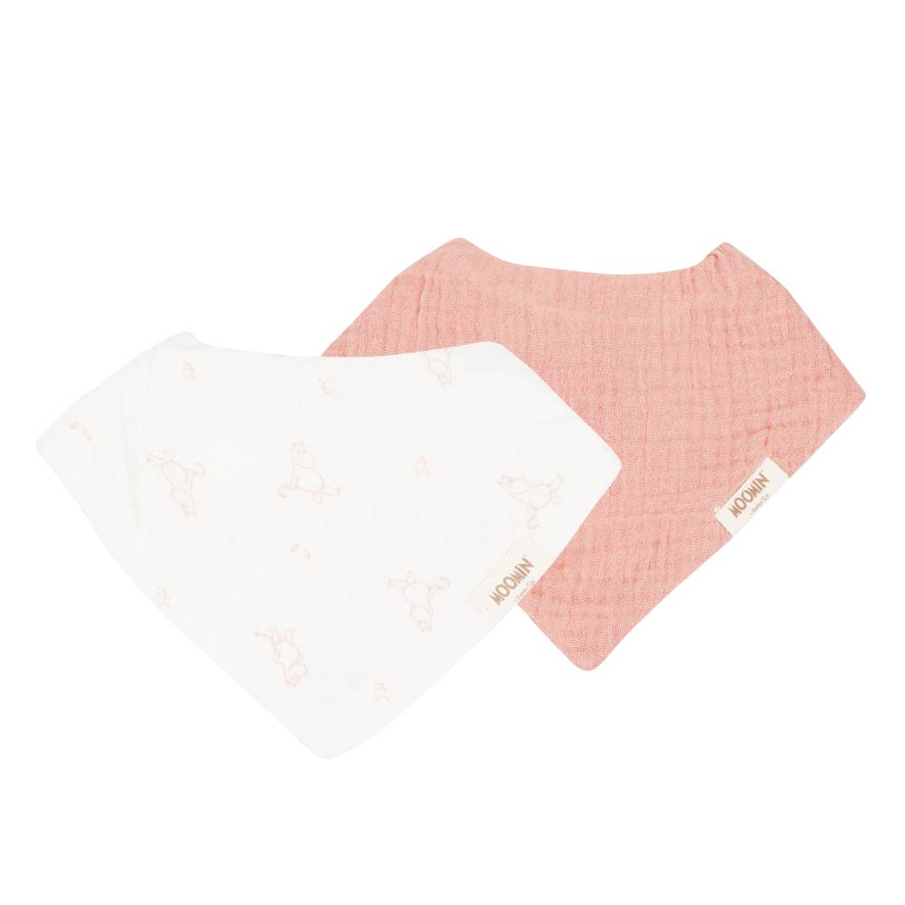 Moomin Bandana Bibs 2-pack Pink - The Official Moomin Shop