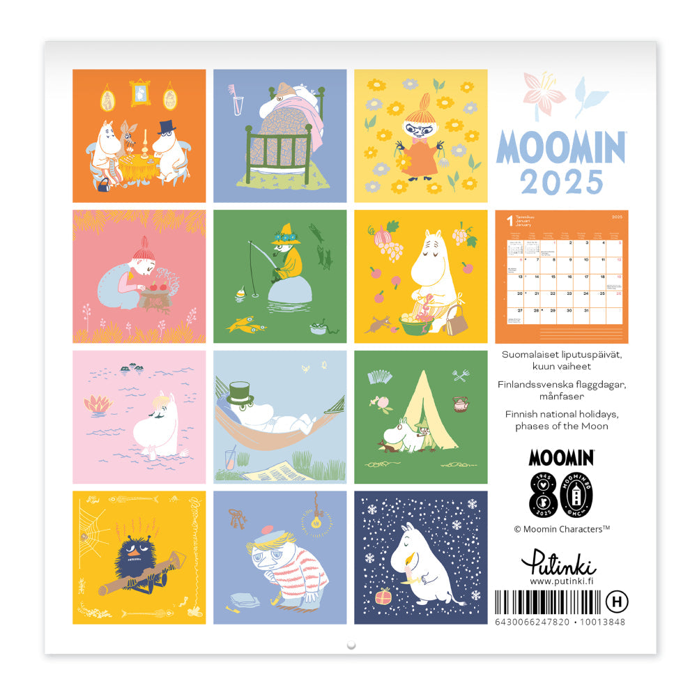 Moomintroll &amp; Hattifattener Wall Calendar 2025 - Putinki - The Official Moomin Shop