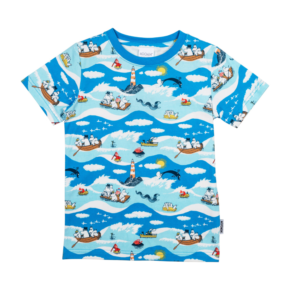 Moomin Waves T-shirt Blue - Martinex - The Official Moomin Shop