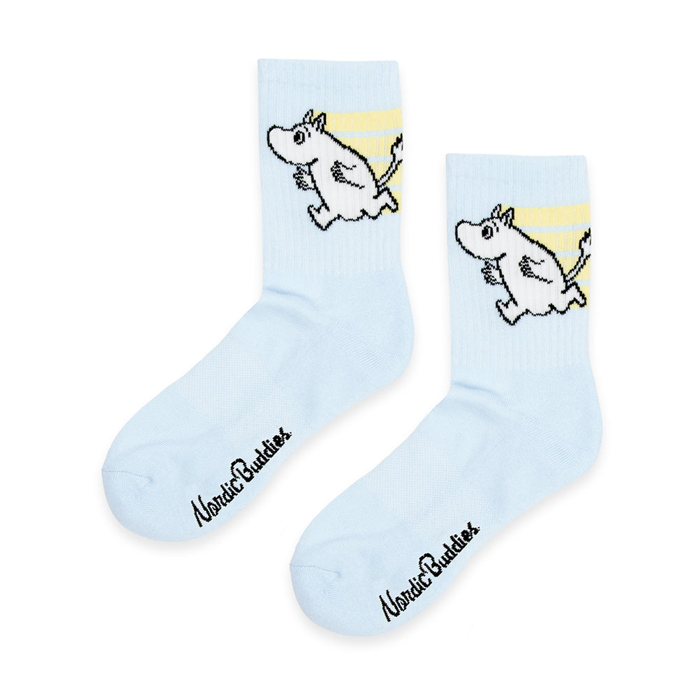 Moomintroll Active Crew Socks 36-42 Lightblue - Nordicbuddies - The Official Moomin Shop