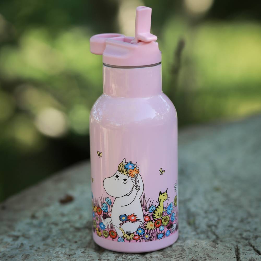 Moomin Meadow Thermal Bottle Pink 340ml - The Official Moomin Shop