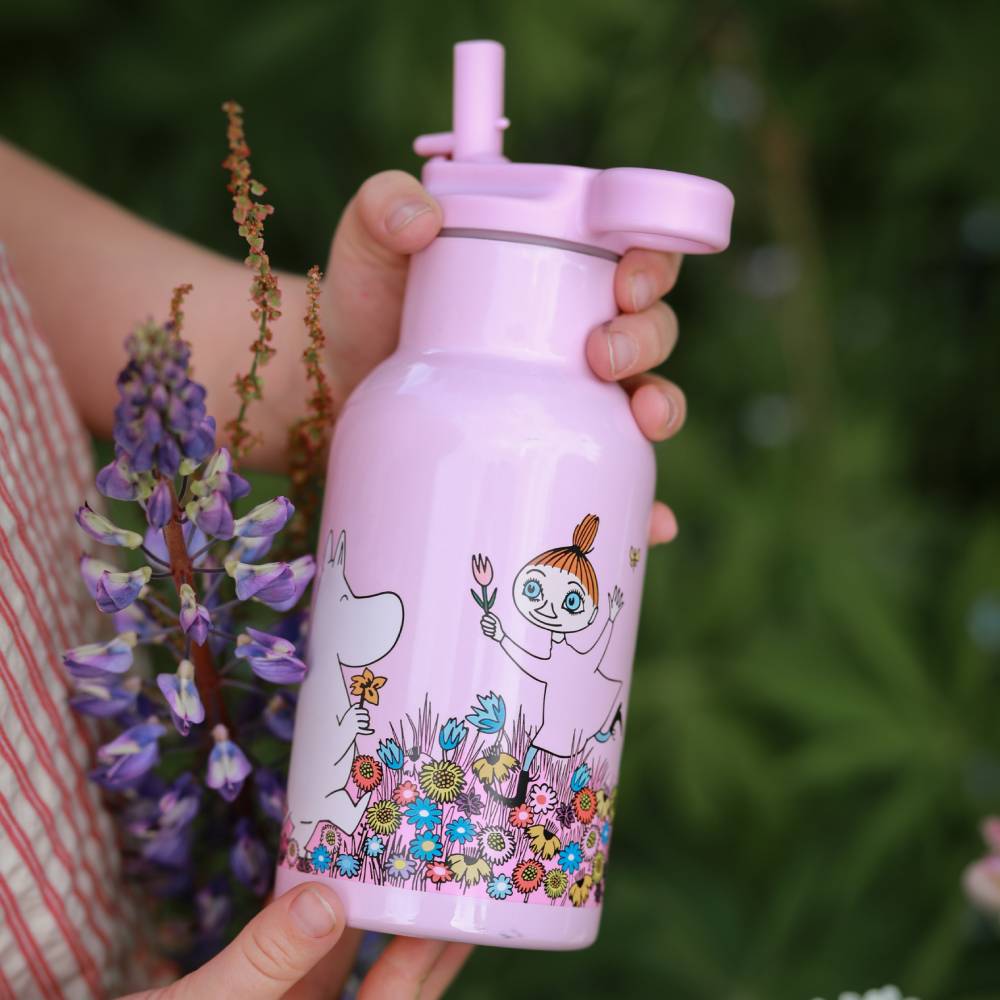 Moomin Meadow Thermal Bottle Pink 340ml - The Official Moomin Shop