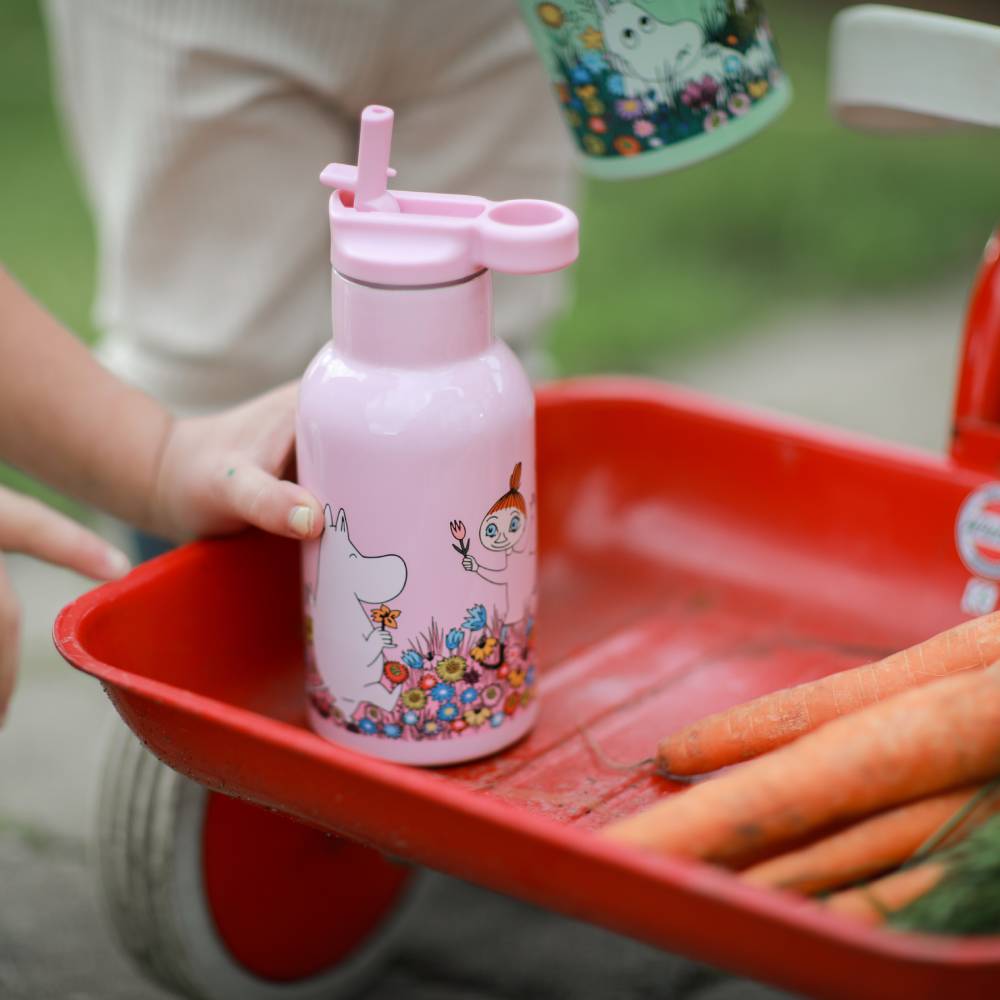 Moomin Meadow Thermal Bottle Pink 340ml - The Official Moomin Shop
