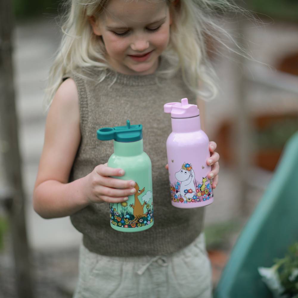 Moomin Meadow Thermal Bottle Green 340ml - The Official Moomin Shop