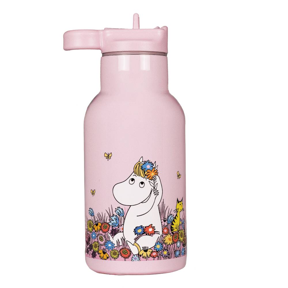 Moomin Meadow Thermal Bottle Pink 340ml - The Official Moomin Shop