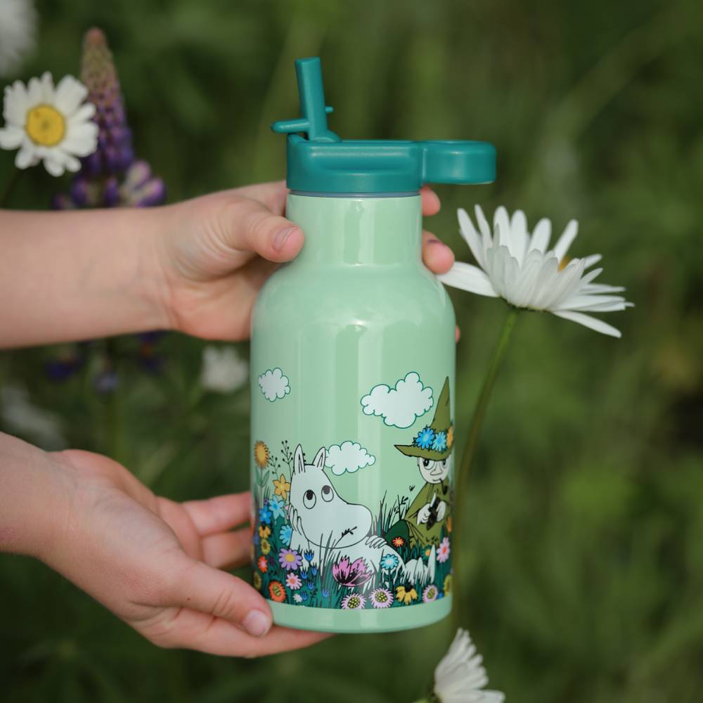 Moomin Meadow Thermal Bottle Green 340ml - The Official Moomin Shop