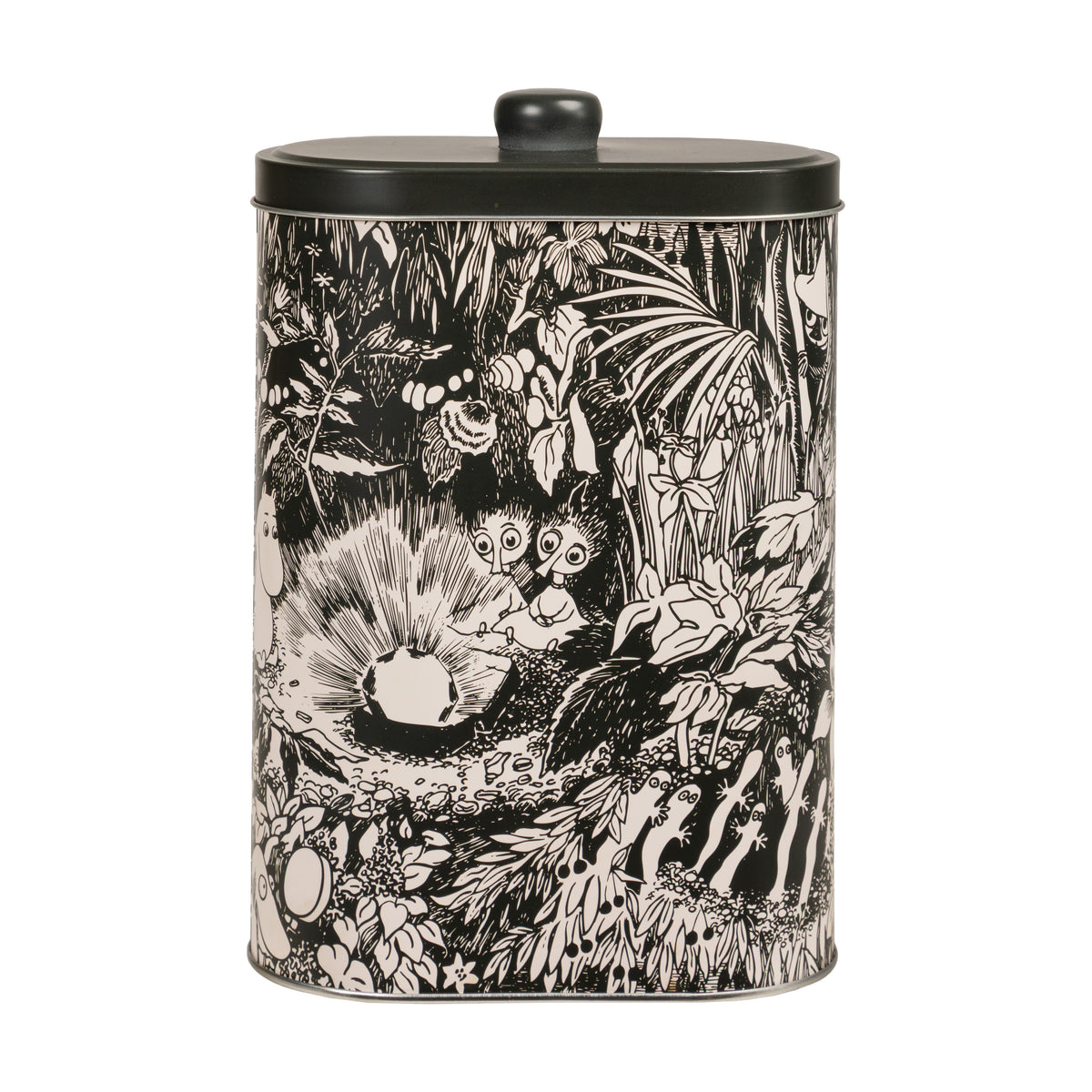 Moomin Ruby Oval Tin B&W - The Official Moomin Shop