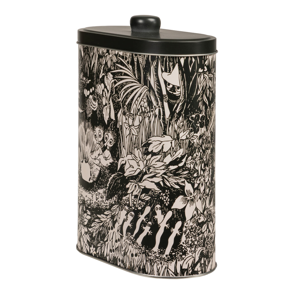 Moomin Ruby Oval Tin B&W - The Official Moomin Shop