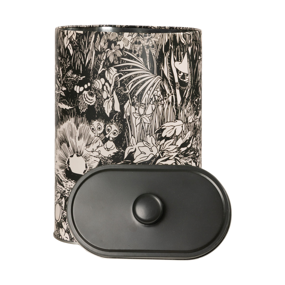 Moomin Ruby Oval Tin B&W - The Official Moomin Shop