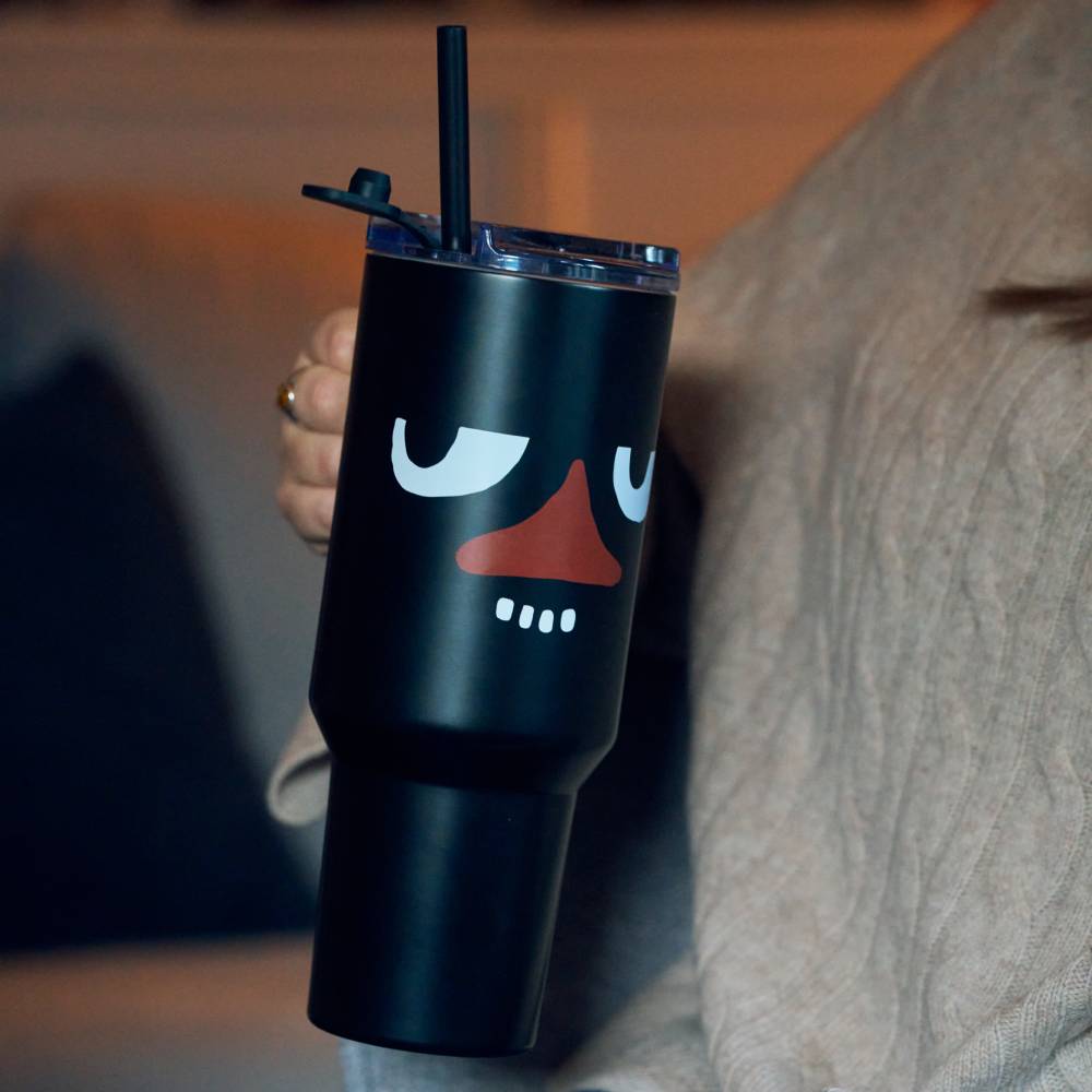 Stinky Face Tumbler Thermal Bottle 1,2L Black - The Official Moomin Shop
