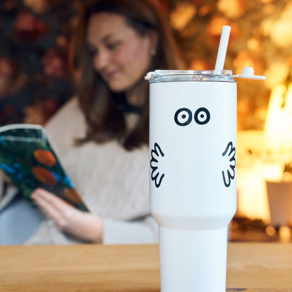 Hattifattener Tumbler Thermal Bottle 1,2L White - The Official Moomin Shop